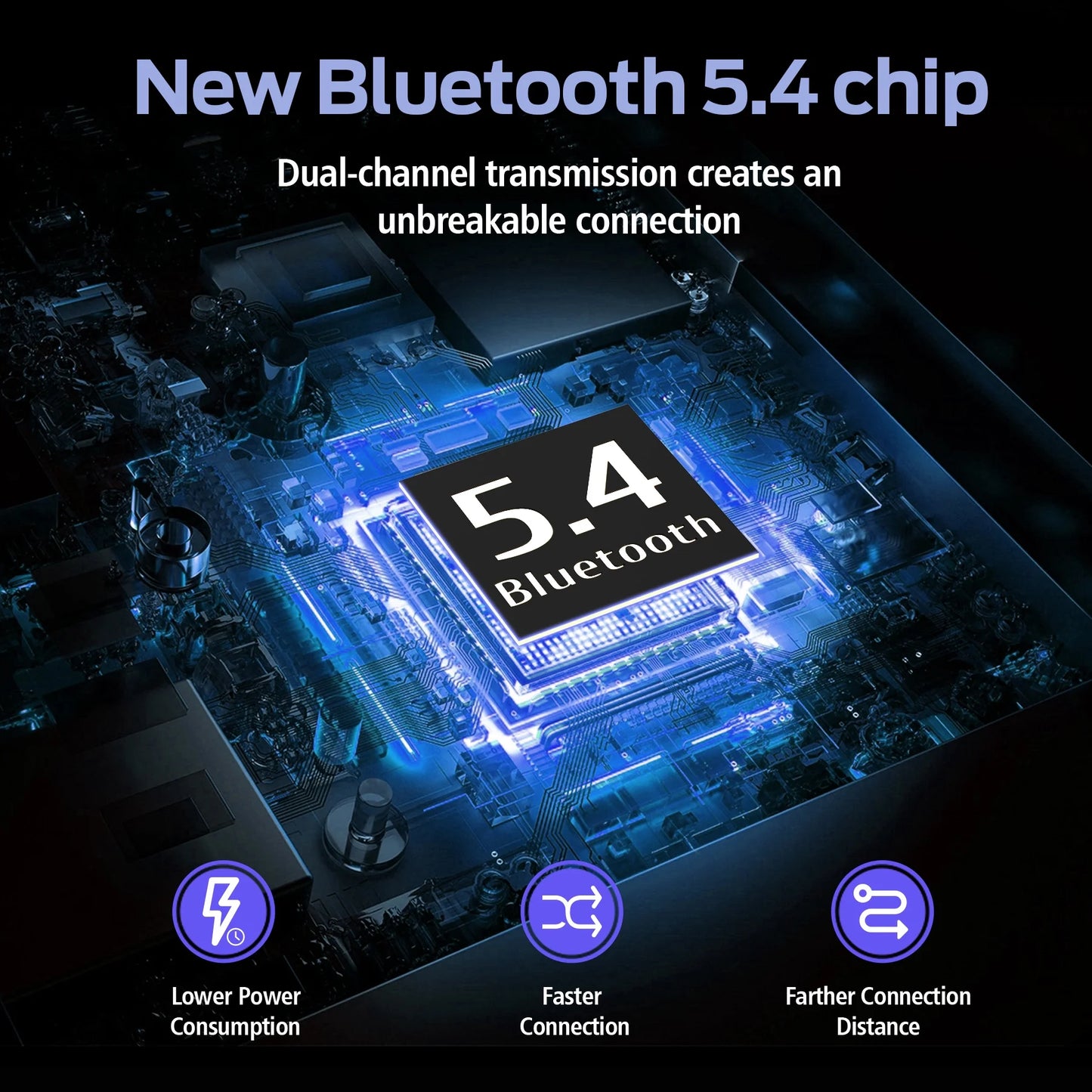 VEATOOL Bluetooth Headphones True Wireless Earbuds 65H Playback Power Display Earphones with Wireless Charging Case IPX7 Waterproof In-Ear Earbuds with Mic for TV Smart Phone Computer Laptop