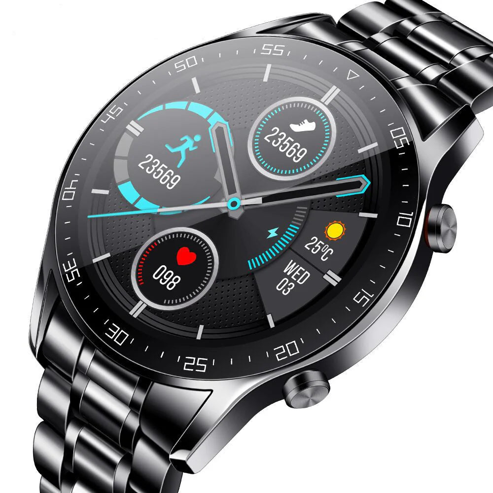 Stylish Metal Strap Fitness Tracker Smartwatch with Heart Rate Monitor