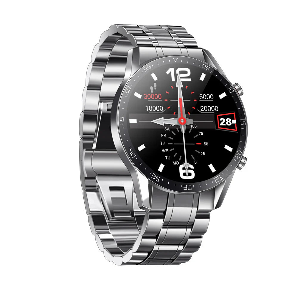 Stylish Metal Strap Fitness Tracker Smartwatch with Heart Rate Monitor