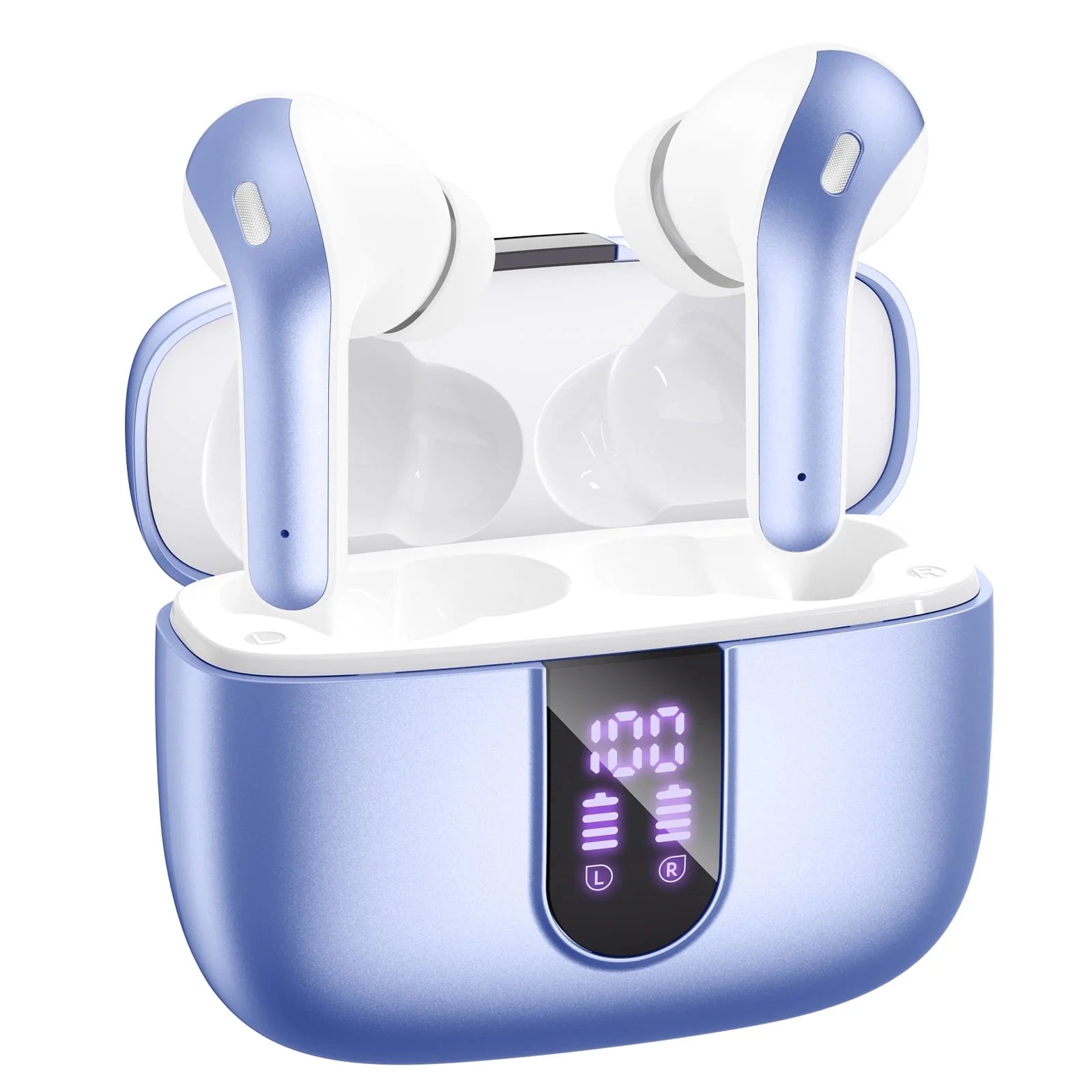 VEATOOL Bluetooth Headphones True Wireless Earbuds 65H Playback Power Display Earphones with Wireless Charging Case IPX7 Waterproof In-Ear Earbuds with Mic for TV Smart Phone Computer Laptop